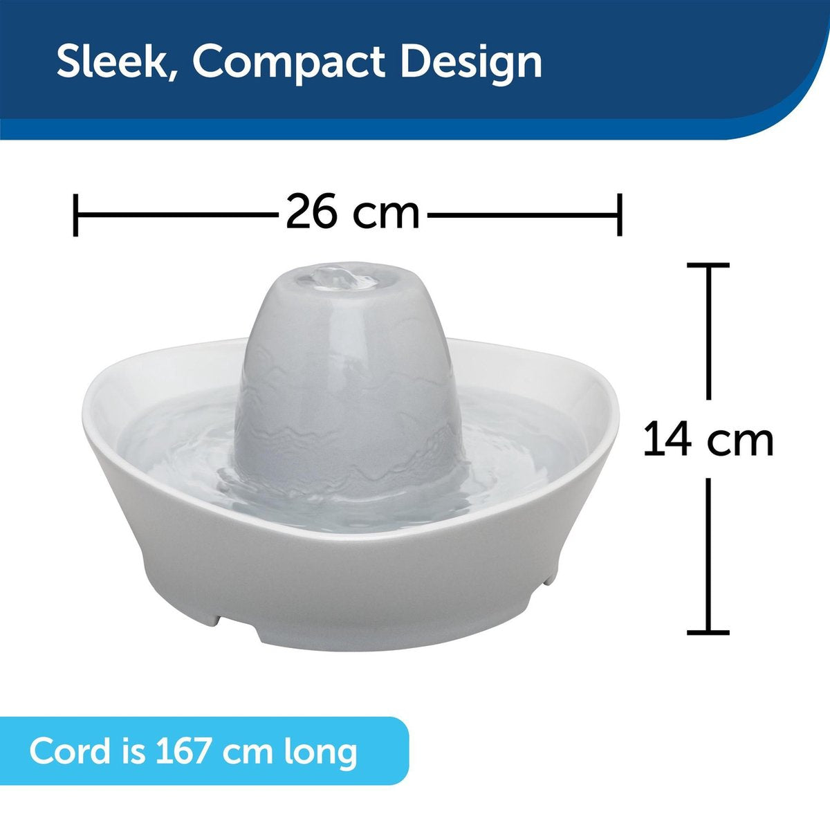  PetSafe® Streamside Ceramic Pet Fountain - Keramische Drinkfontein Voor Katten En Kleine Honden - Water Borrelt Zacht Over De Toren - Door Het Design Van Alle Kanten Bereikbaar - 1,8 Liter - PetSafe Streamside