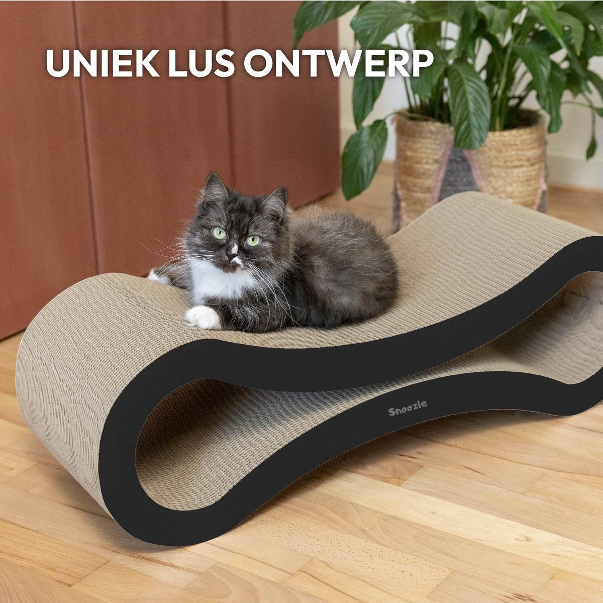  Snoozle Loop Krabpaal Voor Katten - Zwart - 86cm - Krabmeubel Voor Grote Katten - Karton
