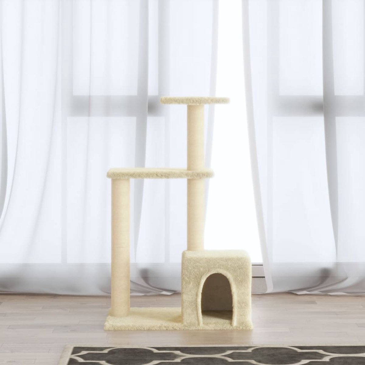  VidaXL Kattenmeubel Met Sisal Krabpalen 71 Cm Crèmekleurig