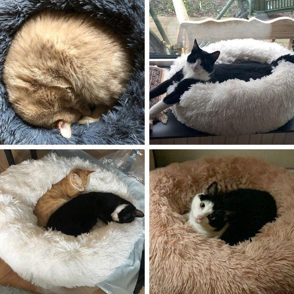  Snoozle Kattenmand - Zacht En Luxe Poezenmand - Kattenmandje Rond - Wasbaar - 100cm - XXL - Lichtgrijs