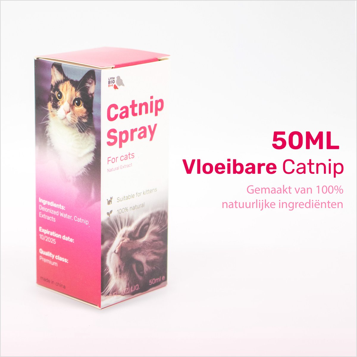  LBB - Catnip Spray 50ML - 100% Natuurlijk - CE Gekeurd - Kattenkruid Spray - Catnip Speelgoed - Valeriaan - Kat - Katten