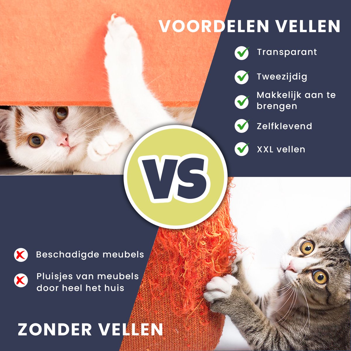  TibaGoods - Anti Krab Vellen Voor Kat En Hond - 6 XL Vellen – Zonder Punaises - Tegen Krabben – Bankbescherming – Meubelbescherming – Krabpaal – Anti Scratch – 43.2 X 30.5cm – Transparant