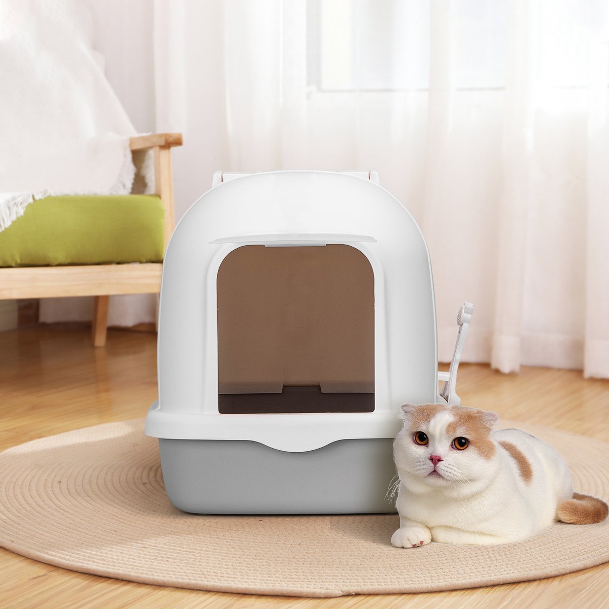  Nobleza ZSW - Kattenbak Met Kattenbakschep - 54x41x45 Cm - Grijs- L