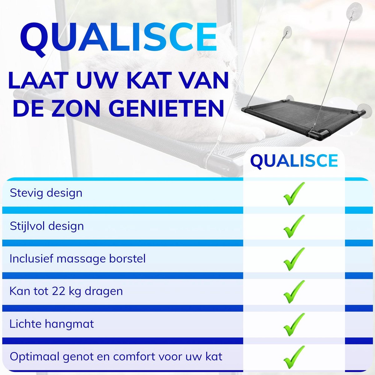  Kattenhangmat - Hangmat Kat- Kattenhangmat Raam – Kattenbed - Kattenhangmand - Kattenkussen