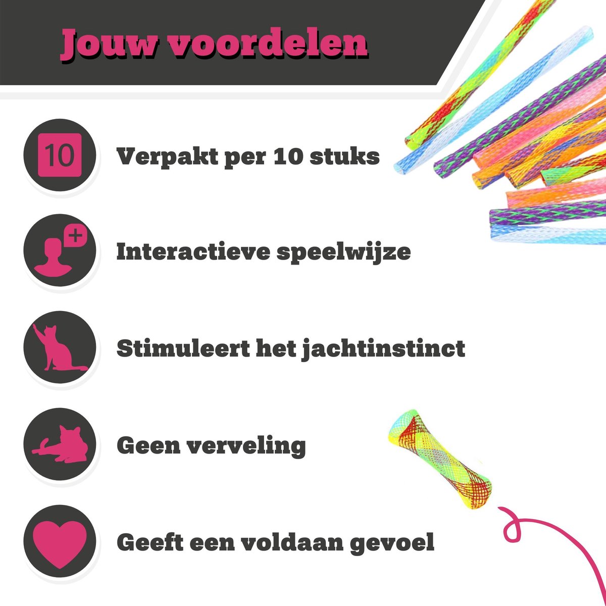  Make Me Purr Kitty Boinks Springveren (10 Stuks) - Kattenspeeltjes - Kattenspeelgoed - Speelgoed Voor Katten Veertjes - Kat Speeltje Springveer - Kitten Speeltjes Springveertjes - Kattenveertjes