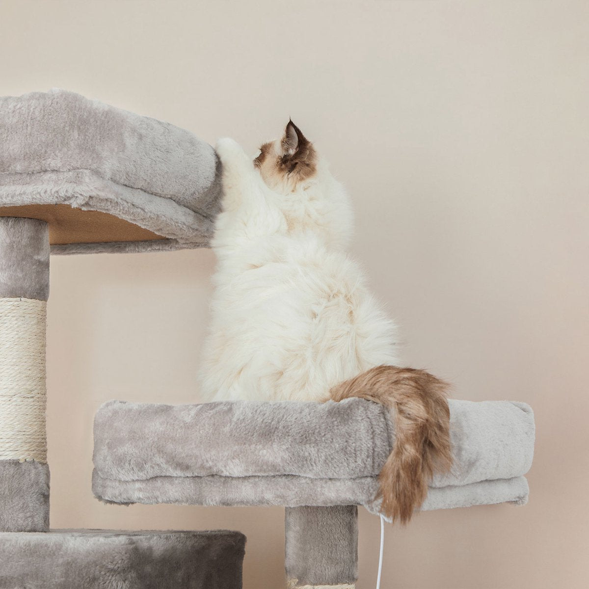  Signature Home Extra XXl Krabpaal - Krabpaal Lichtgrijs - Kattenboom - 206cm