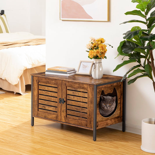  Be-Inspired® Kattenbak Huis – Kattenbakhuis – Kattenbak Ombouw – Kattenbakkast – Kattenmeubel – Kast Voor Kattenbak – Kattenbakhuisje – Kattenbak Cover Kattenbak Box – Houtlook