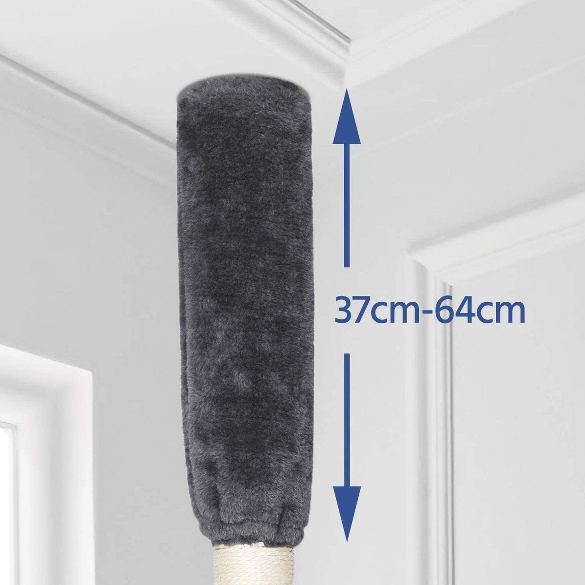  Krabpaal XXL, Klimboom Voor Katten - Plafondhoogte, Verstelbaar Van 228-255 Cm, Grijs-wit HM-YAHEE-610837