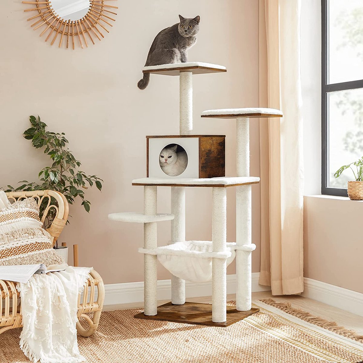  Hoppa! Krabpaal, Kattenmeubel, Modern, Vintage Bruin