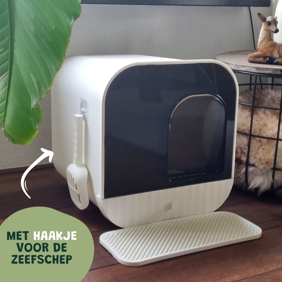  De Blaffende Kat Moderne Kattenbak - Met Uitneembare Lade En Kattenbak Mat