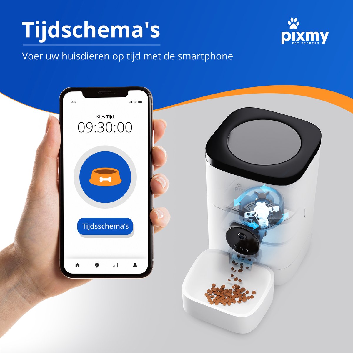  PIXMY - Automatische Voerbak Kat - 4L - Wi-Fi - Met App En Full HD Camera - Voerbak Kat
