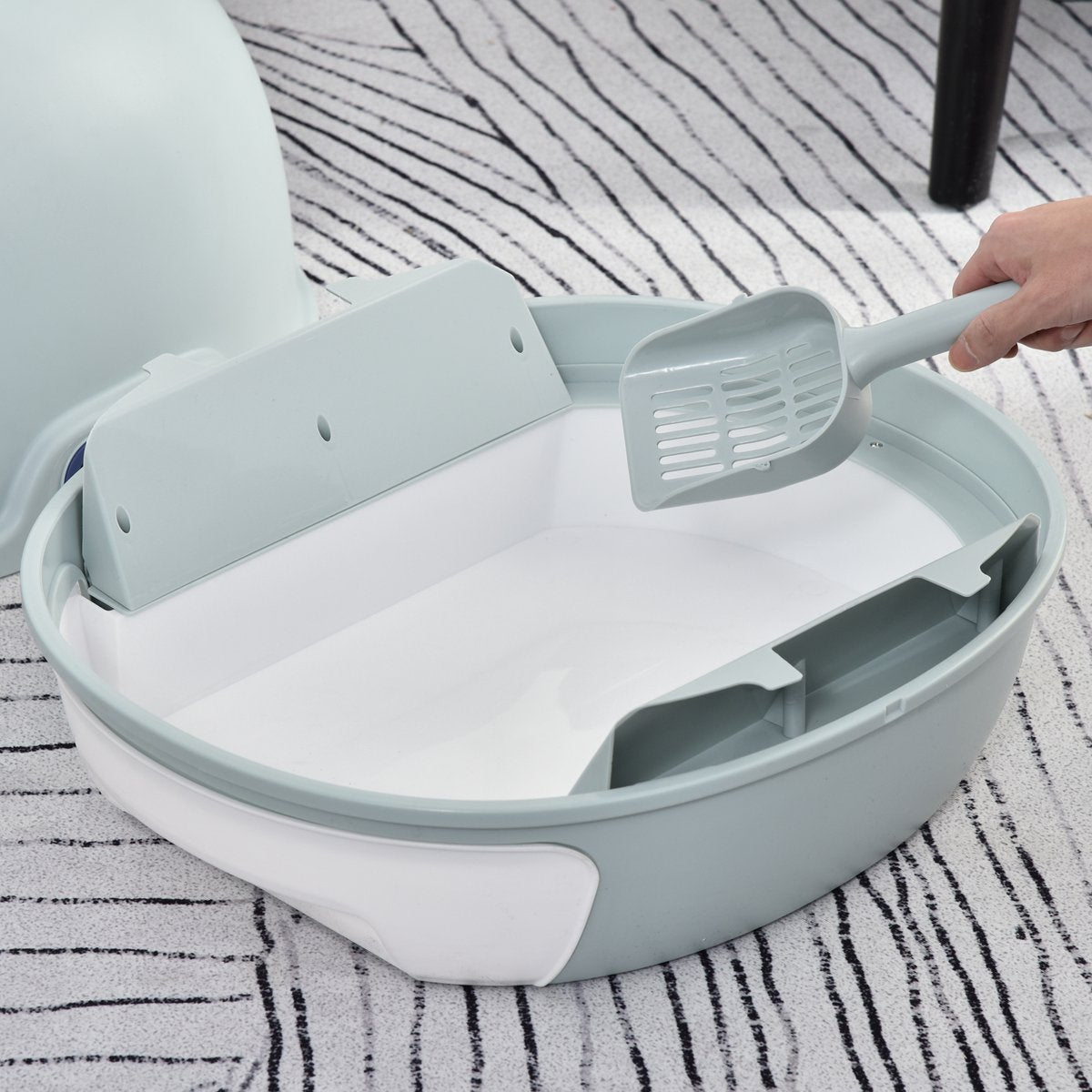  PawHut Kattentoilet Kattenbak Dakraam Bodembak Schep Draagbaar PP ABS D31-012