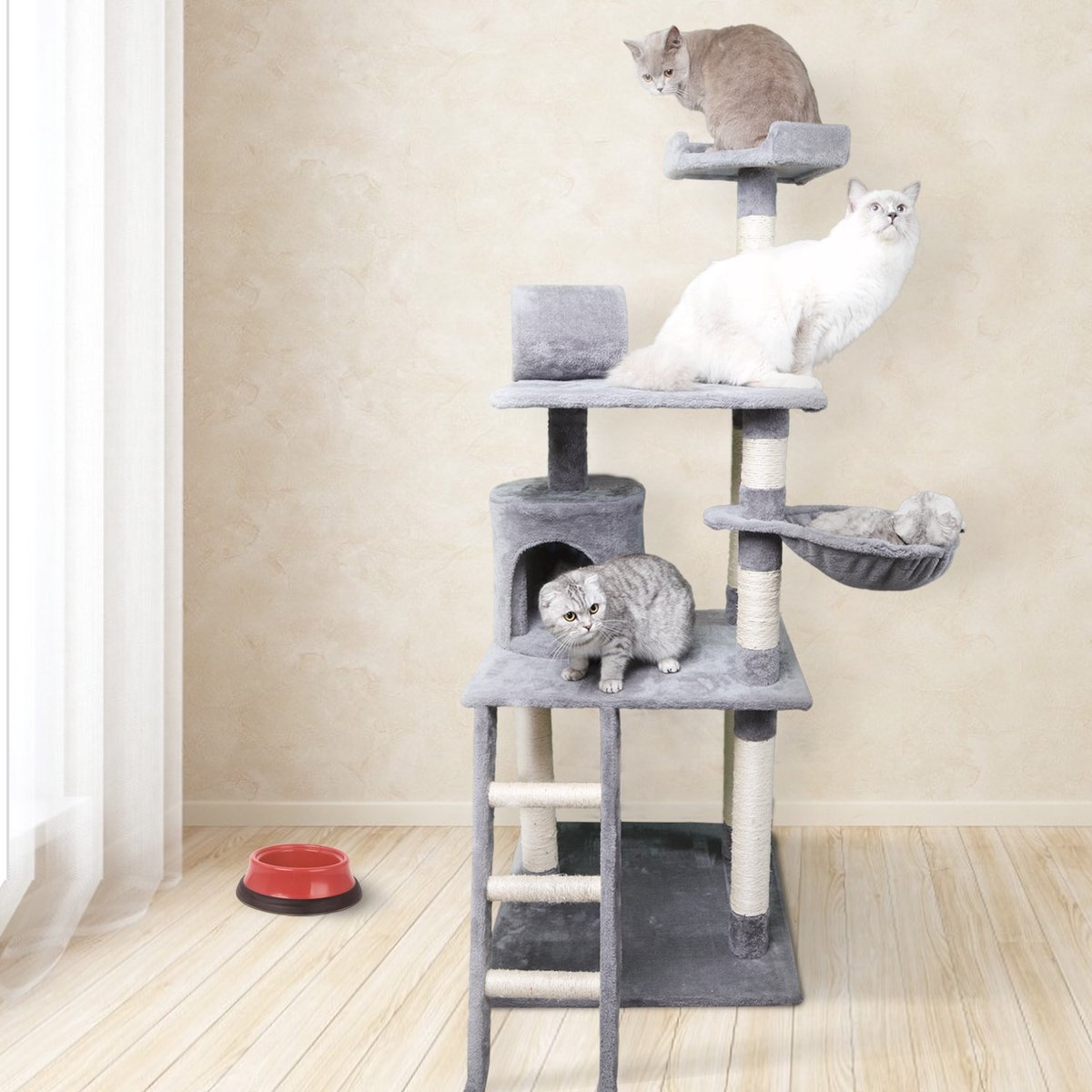  Nobleza Katten Krabpaal 40KQY - 59 X 59 X 156 Cm - Grijs