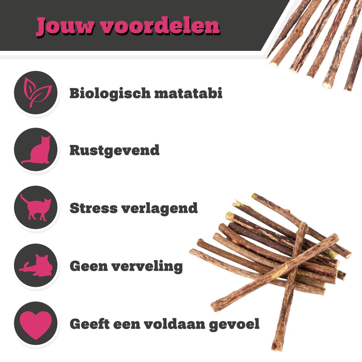  Make Me Purr Matatabi Sticks (5 Stuks) - Silver Vine Kattenkruid Stokjes - Catnip Effect Kauwstokjes - Kattensnack Kattensnoepjes - Kattenspeelgoed Kattenspeeltjes