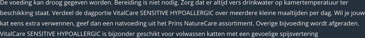  Prins - VitalCare Sensitive Hypoallergic - Kattenvoer - 5 Kg