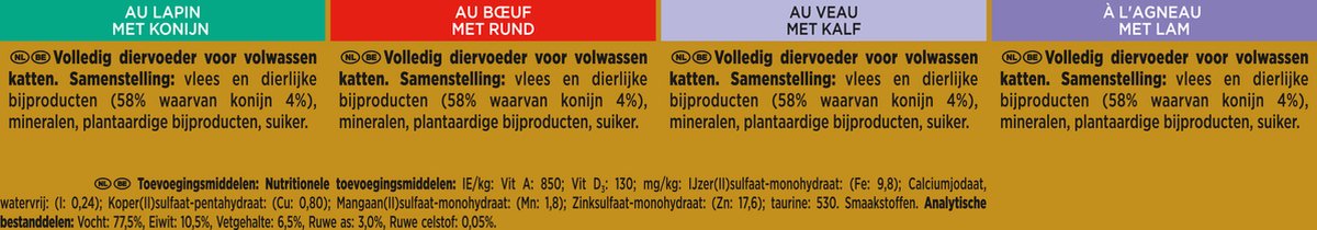  Gourmet Gold Mousse - Kattenvoer Natvoer - Met Konijn, Rund, Kalf, Lam - 96 X 85 Gr