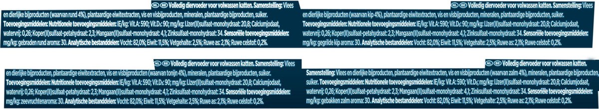  Gourmet Perle Sauce Delight - Kattenvoer Natvoer - Rund, Kip, Tonijn &amp; Zalm - 48 X 85 Gr