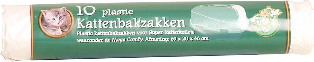  10 Plastic Kattenbakzakken - 69 X 20 X 46cm