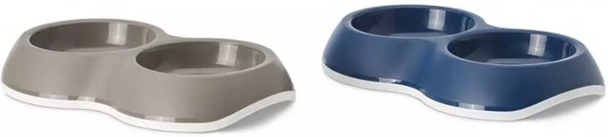  Savic Voerbak Delice Double - Hondenvoerbak - 26x16x4 Cm - Assorti - Geschikt Voor Honden En Katten