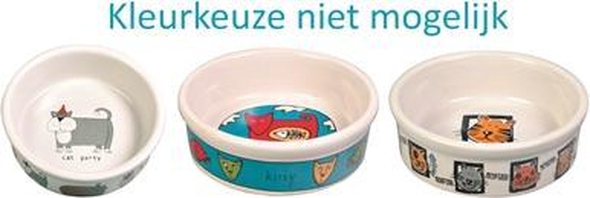  Trixie Voerbak Kat Keramiek Met Print Assorti (200 ML-12 CM)