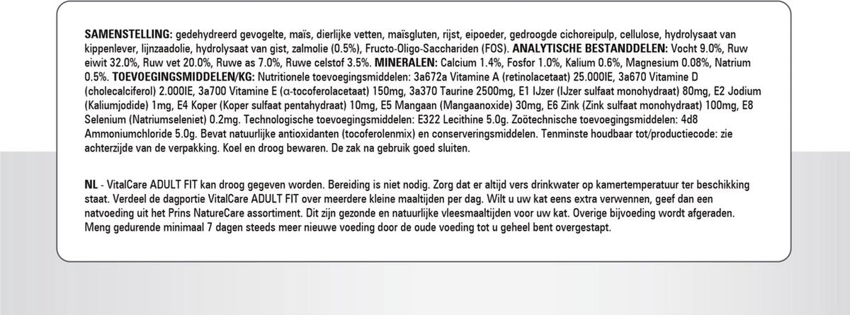  Prins VitalCare Adult Fit 4 Kg - Kat
