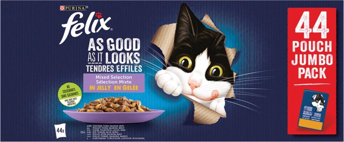  Felix Elke Dag Feest Mix Selectie In Gelei - Katten Natvoer - 44 X 85g