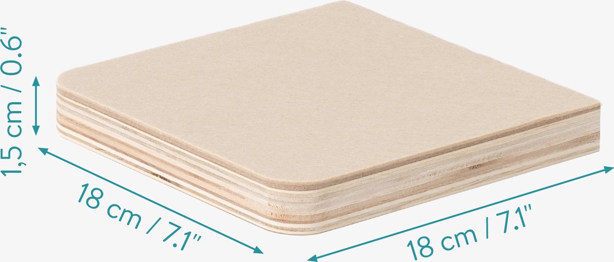  Navaris Katten Klimmuur 3 Tredes - 18 X 18 X 1,5 Cm Per Plankje - Katten Klimwand Van Hout - Inclusief Bevestigingsmateriaal