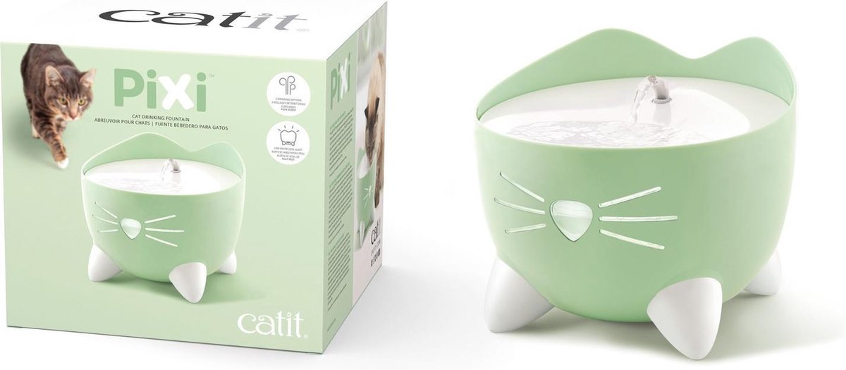  Catit Pixi Fountain - Kattendrinkbak - 20x20x16 Cm Groen