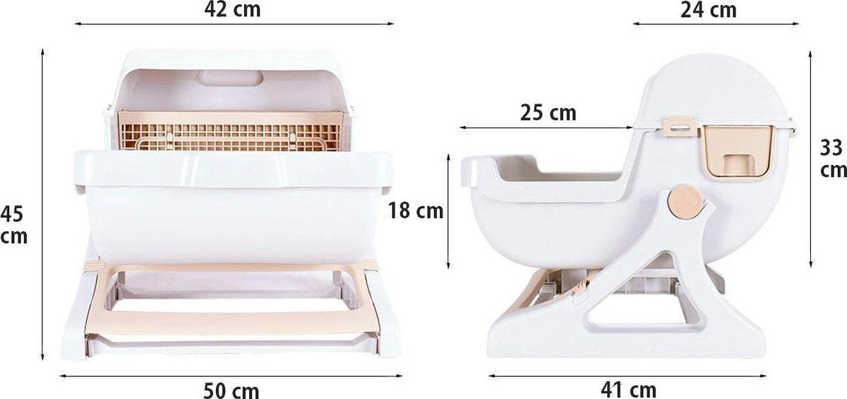  Eyzo Zelfreinigende Kattenbak Roze - 50x50x46 Cm - Toilet Voor Katten