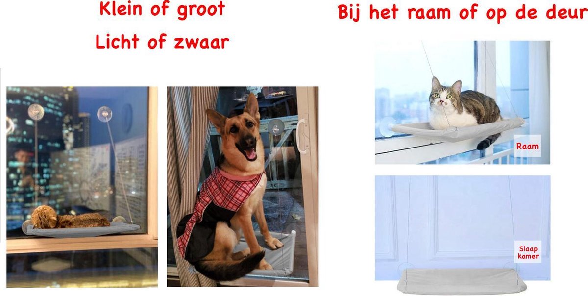 Merkloos Kattenhangmat - Kattenbed - Hangmat Kat Raam Ook Voor Radiator En Deur - Kattenmand Raam En Radiator - Katten Hangmat - Radiatorhangmat Kat Kattenstoel - Tijdelijk Met Extra Hangmat Hoes