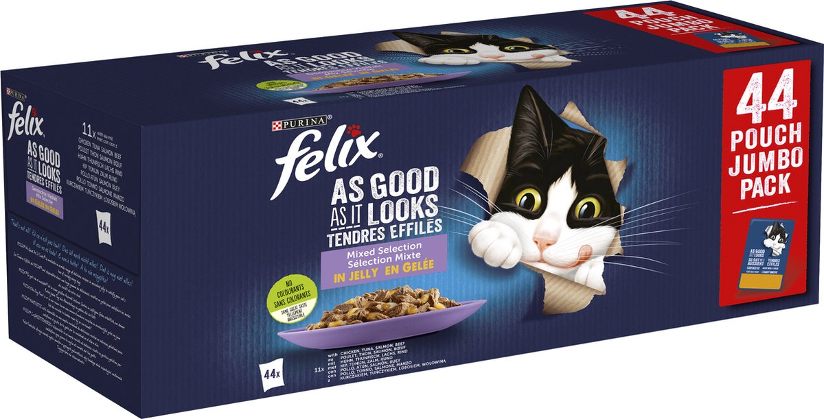  Felix Elke Dag Feest Mix Selectie In Gelei - Katten Natvoer - 44 X 85g