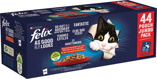  Felix Elke Dag Feest Farm Selectie In Gelei - Katten Natvoer - 44 X 85g