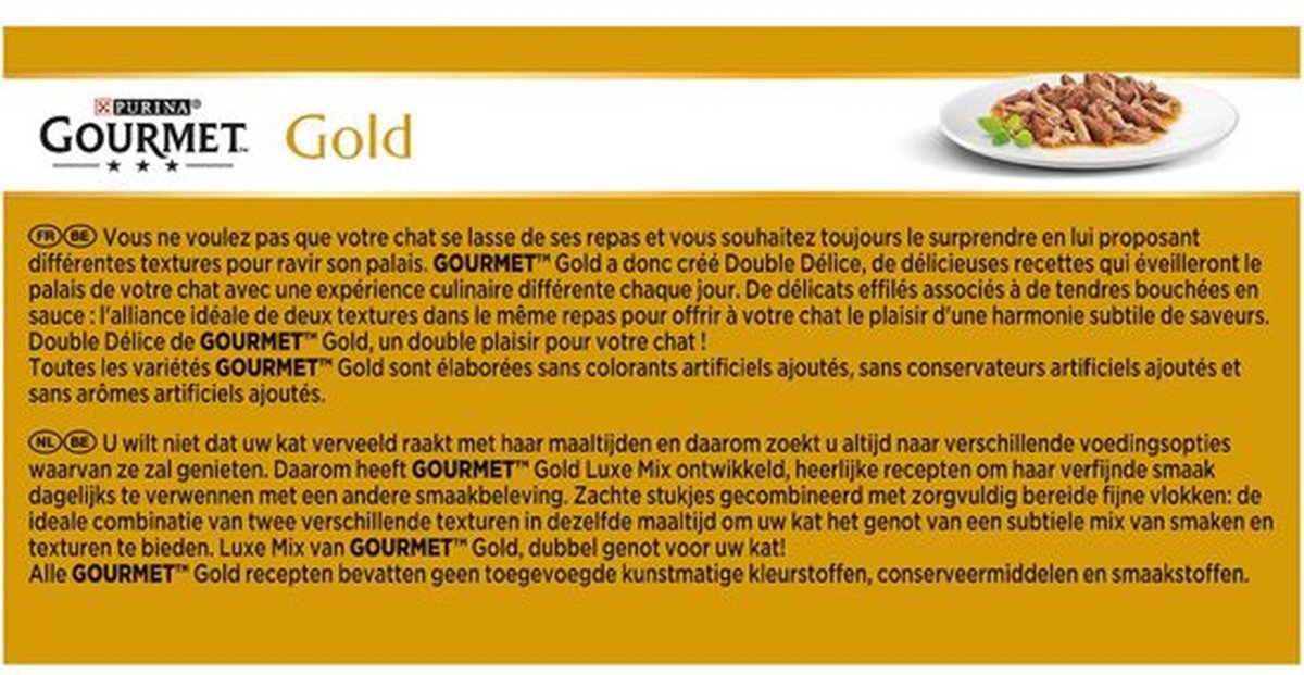  Gourmet Gold Luxe Mix - Kattenvoer Natvoer - Vis/Vlees - 48 X 85 G