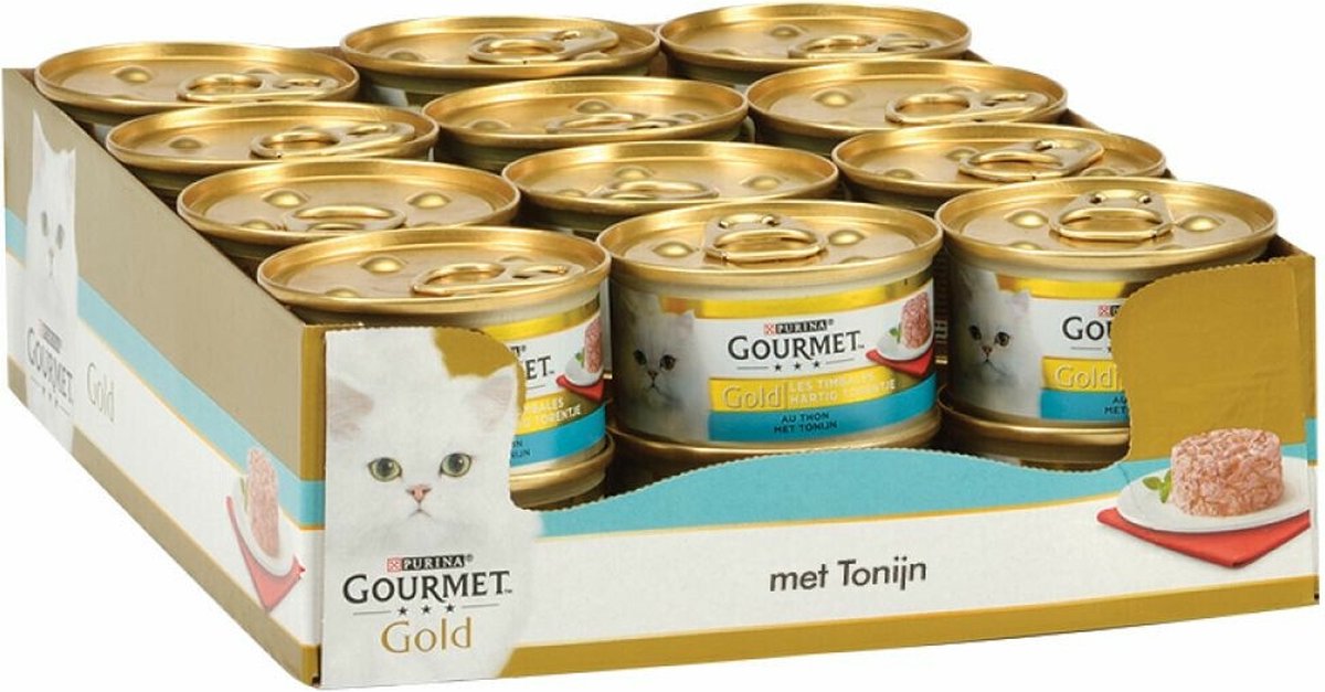  Gourmet Gold Hartig Torentje - Kattenvoer Natvoer - Tonijn - 24 X 85 Gr
