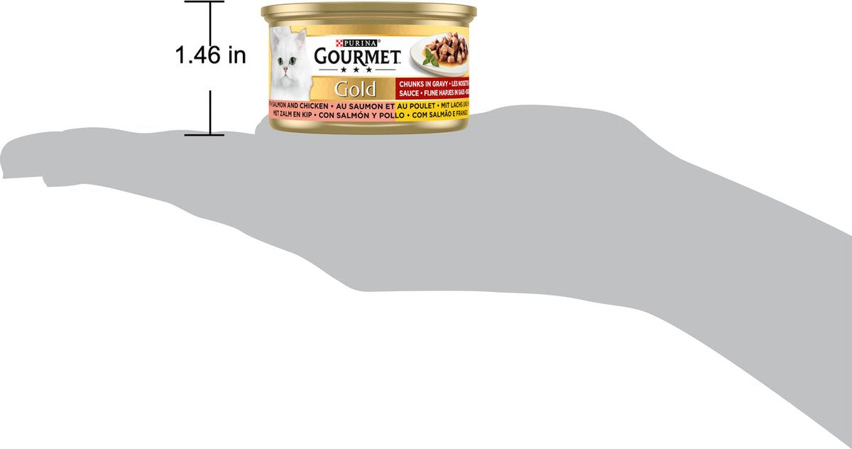  Gourmet Gold Fijne Hapjes - Kattenvoer Natvoer - Zalm &amp; Kip - 24 X 85 Gr