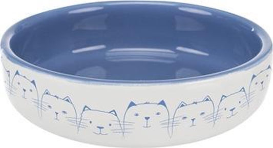  Trixie Voerbak / Drinkbak Kat Platte Neus Lichtblauw / Wit (300 ML 15 CM)