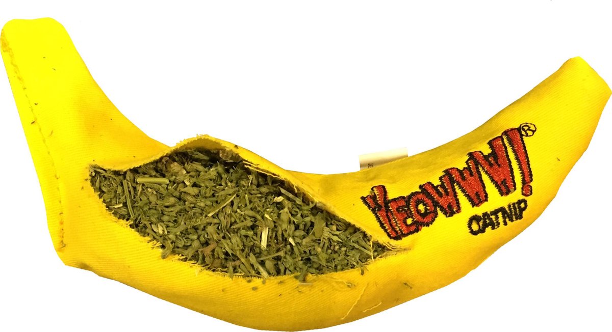  Yeowww! Chicata Banana - Speeltje Voor Katten Met Kattenkruid - De Meest Krachtige Catnip Ter Wereld – Onweerstaanbaar – Katoen – 17.7 Cm - Geel