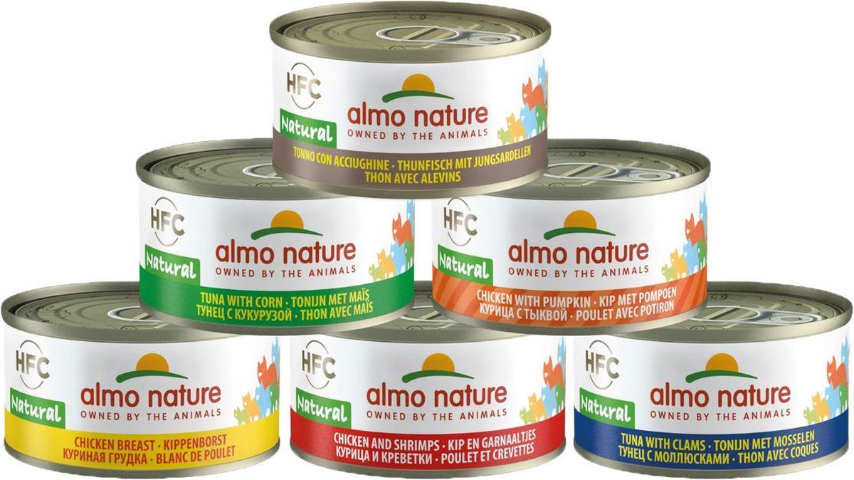  Almo Nature Natvoer Voor Katten - HFC Natural - 24 X 70g - Kip En Tonijn - 24 X 70 Gram