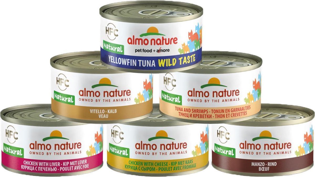  Almo Nature Natvoer Voor Katten - HFC Natural - 24 X 70g - Kip En Tonijn - 24 X 70 Gram