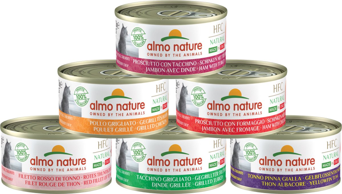  Almo Nature Natvoer Voor Katten - HFC Natural - 24 X 70g - Kippenborst - 24 X 70 Gram