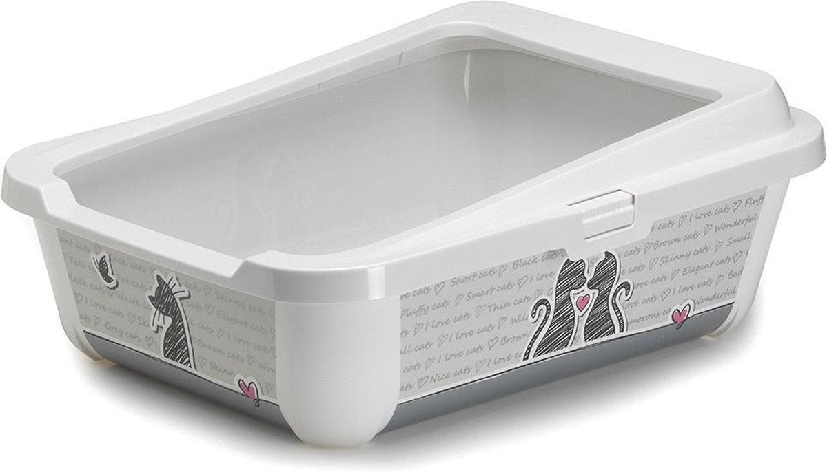  Moderna Trendy Cat Open - Grijs - Kattenbak - 50.5 X 38.5 X 18 Cm