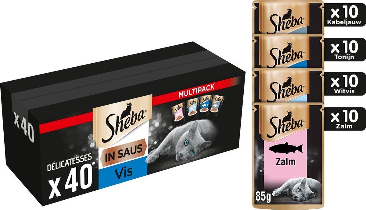  Sheba Delicatesse Katten Natvoer - Vis - 40 X 85 Gr