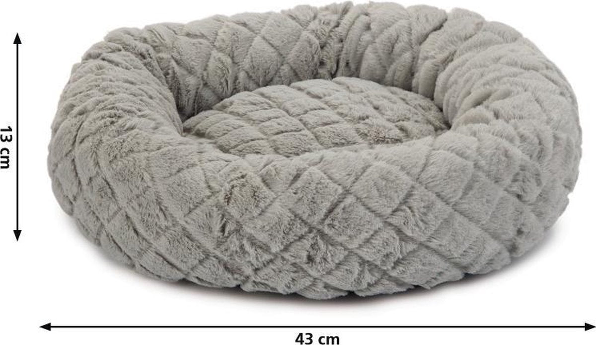  Beeztees Levisa - Kattenmand - Pluche - Grijs - 43x43x13 Cm