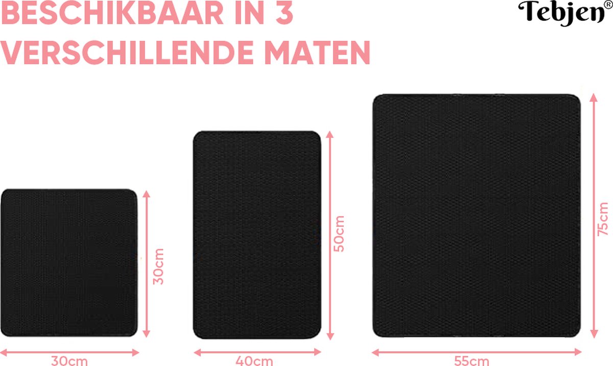  TEBJEN Kattenbakmat – Kattenbak Mat Grit Opvanger - Schoonloop Katten Mat – Dubbele Waterdichte Laag – Uitloopmat Kattenbak – Kattenbak Accessoires - Met Speelgoedmuisje En Schepje - 30cm * 30cm