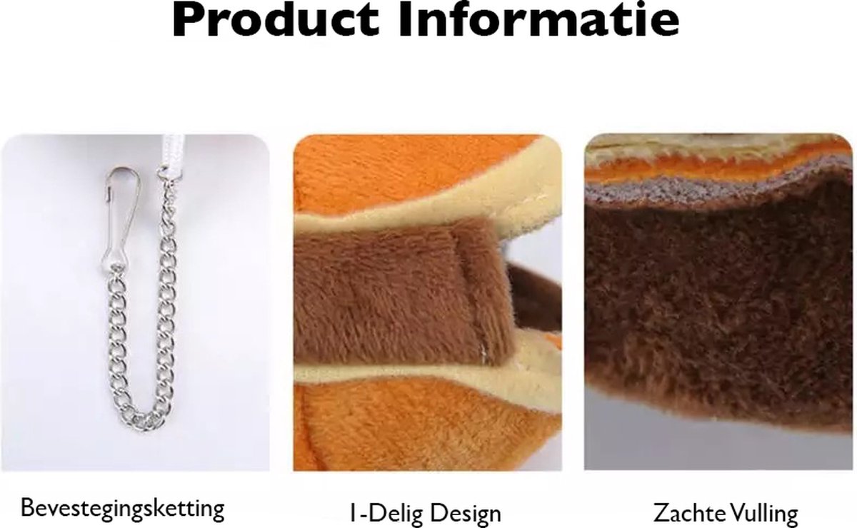  Premium Pluche Hamsterbedje Hamburger | Geschikt Voor In De Hamsterkooi | Hamster Speelgoed | Huisje | Kooi | Knuffel | Hangmat | Knaagdier | Knaagdieren | Knaagdierkooi | Knaagdierhuis | Rat | Rattenkooi | Hamster Bed