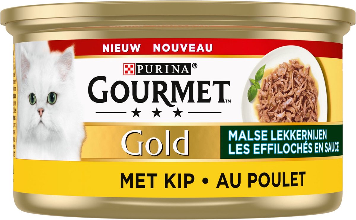  Gourmet Gold Malse Lekkernijen – Kattenvoer Natvoer – Met Kip – 24 X 85 Gr