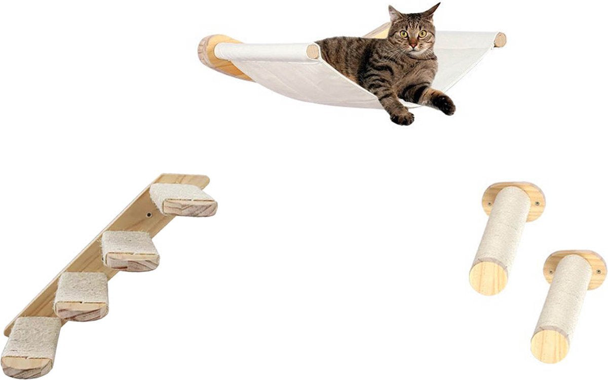  Klimmuur Kat XXL Editie - Krabpaal - Katten Klimmuur - Katten Klim Wand - Met Hangmat
