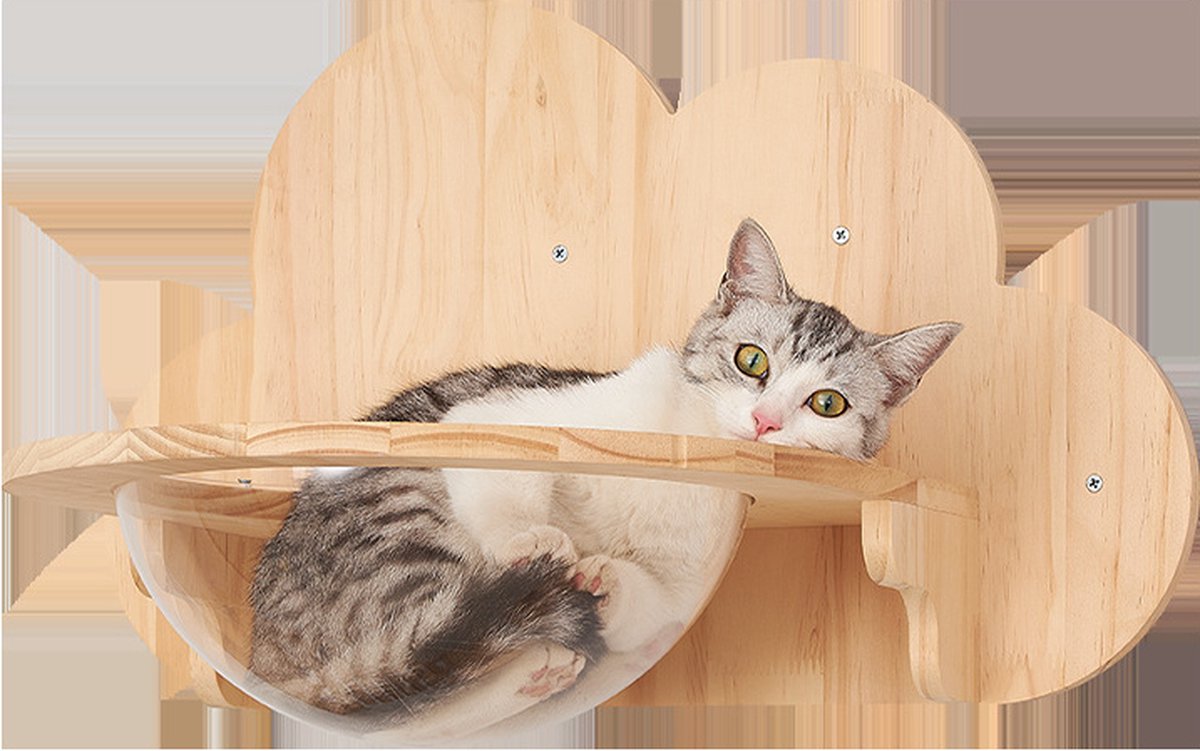  LBB - Katten Klimmuur - Kattenkom En Plateau - Katten Klim Wand - Krabpaal Muur - Klimmuur Kat