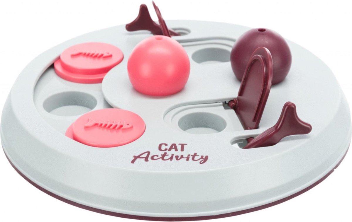  Trixie Cat Activity Flip Board Bes / Roze / Lichtgrijs 23x23 Cm