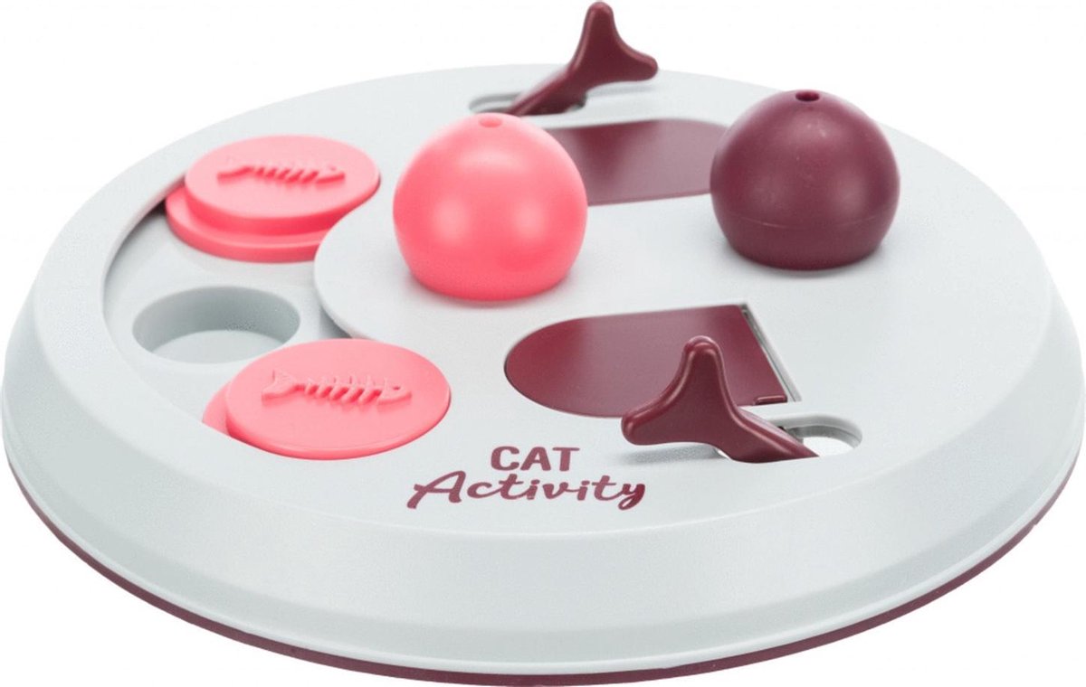  Trixie Cat Activity Flip Board Bes / Roze / Lichtgrijs 23x23 Cm